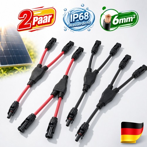 2paar solarstecker verteiler - y,